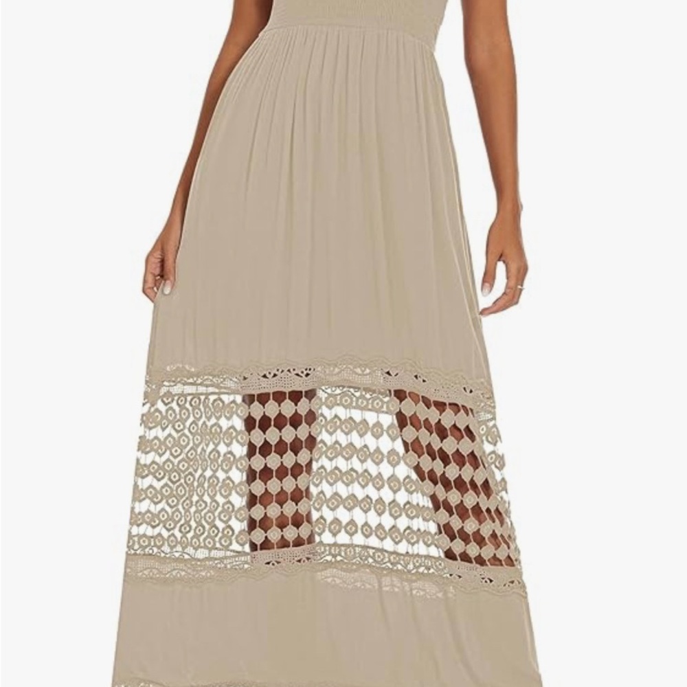 Women's Summer Maxi StraplessDress Sleeveless Boho Size M